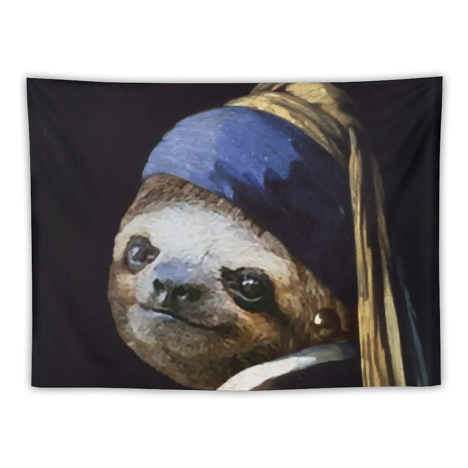 The Sloth with a Pearl Earring - Print / Home Decor / Wall Art / Poster Gift Birthday Sloth Lover Gift Animal p Tapestry