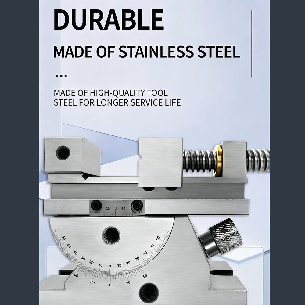 size 2 to 3 inches, 360° Rotation Adjustable angle, Vertical tilt up to 50° Universal Flat Jaw Precision Vise, Rotating vise