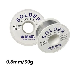 50g/0.8mm solda fio de alta pureza baixa fusão rosina ponto de solda fio de solda não-limpo reparo de circuito de solda de estanho