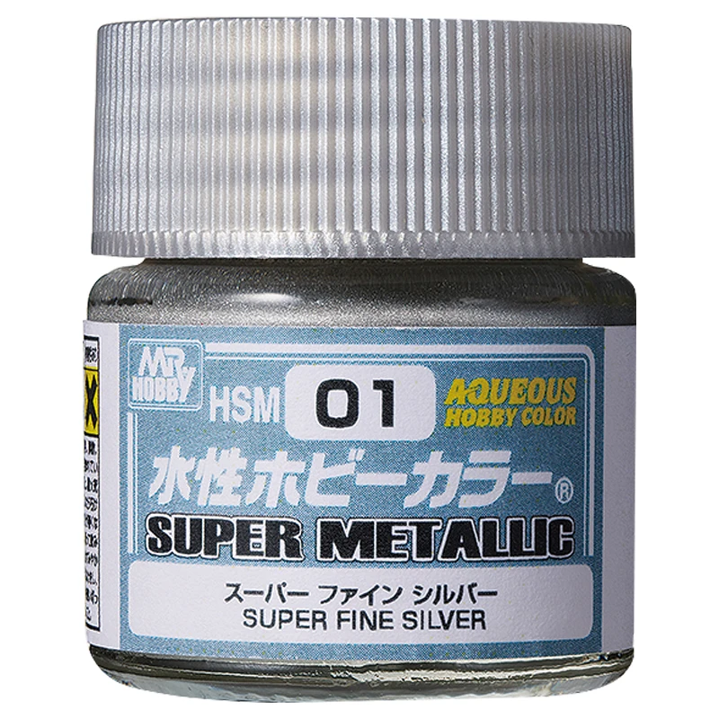 MR.HOBBY مقاطعة الطلاء المائي سوبر لامع الفضة نموذج أداة اللوحة الطلاء الشكل التلوين HSM سلسلة HSM01 #5