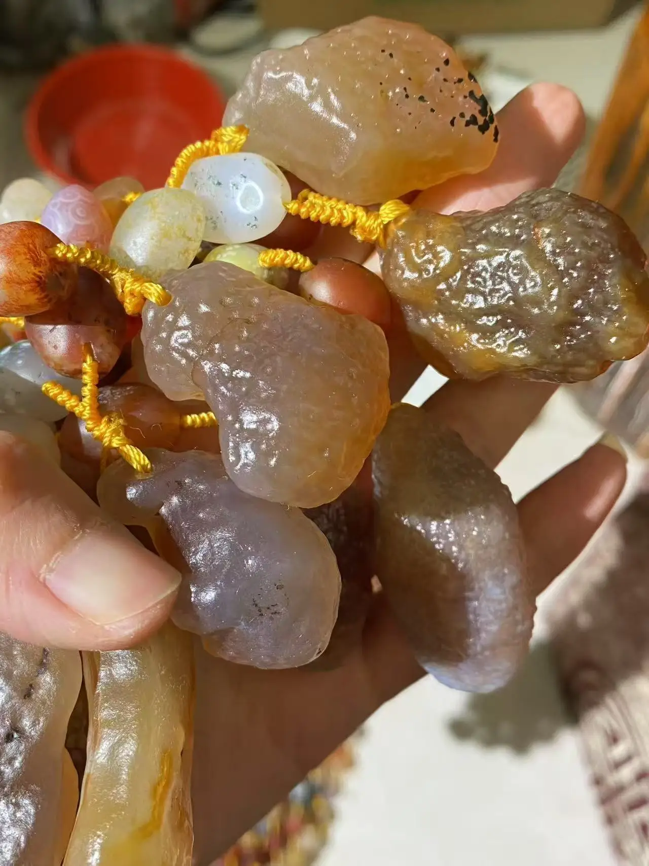 60pcs/lot each is the best, big and gorgeous colorful candy color rock candy heart Gobi agate pendant necklace wholesale - view 5