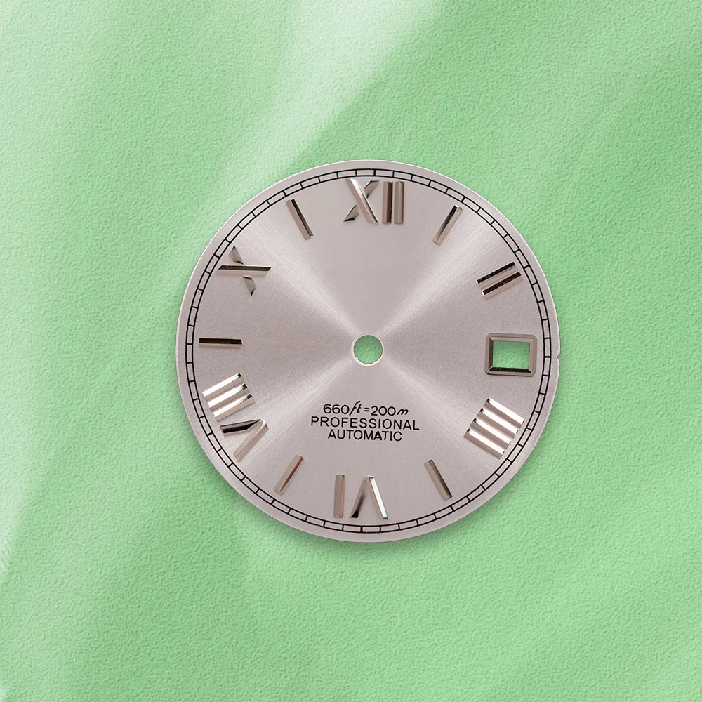 المبيعات الساخنة 28.5 مللي متر S شعار NH35 الروماني T-iffany الأخضر الهاتفي مناسبة ل NH36 ساعة يد تعمل بالحركة تعديل الملحقات