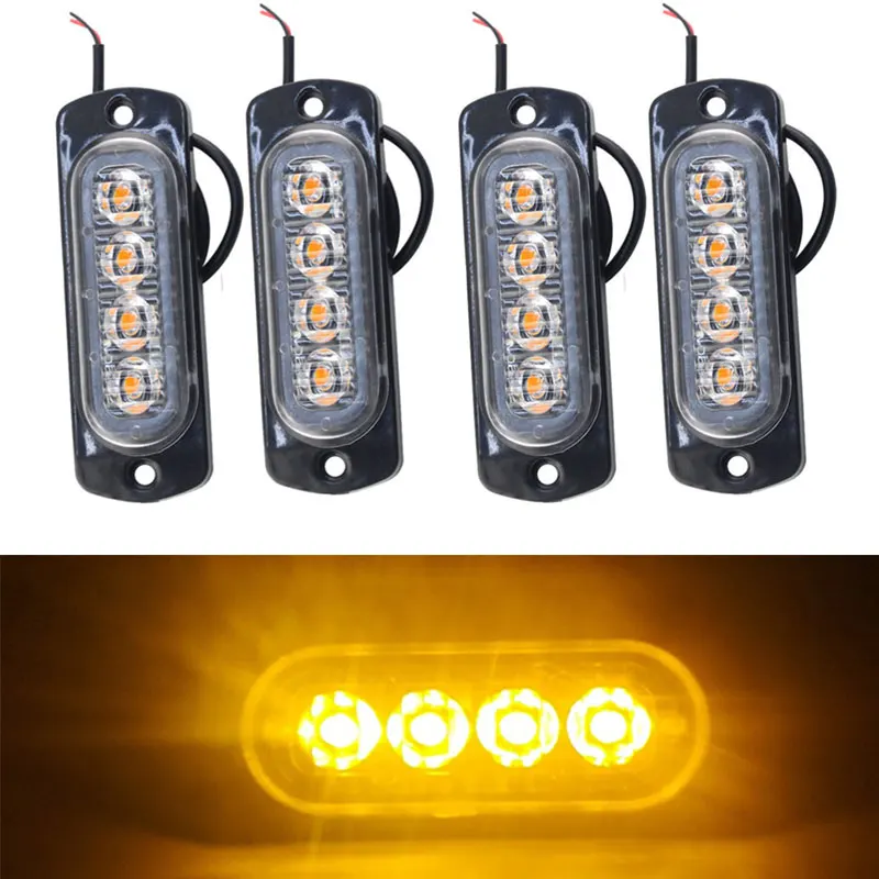 車用信号灯4x 4LED,駐車場,車,トラック,トレーラー,ランプ,サイドライト,ランプ