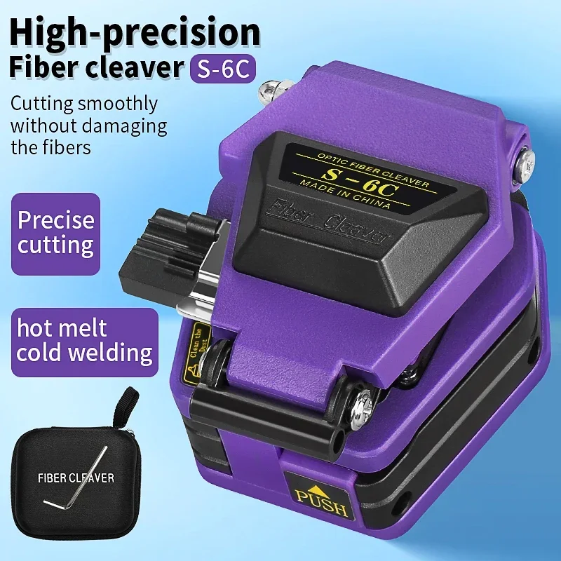 

Fiber Cleaver Purple S-6C Cable Cutting Knife FTTT Fiber Optic Knife Tools Cutter High Precision Cleaver 16 Point Blade