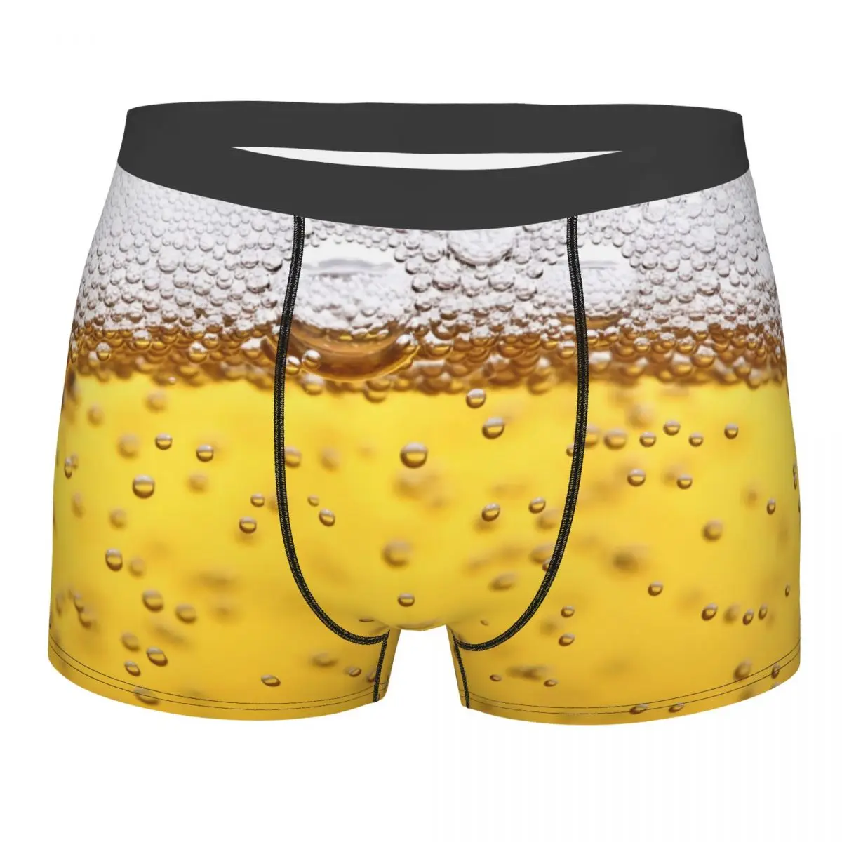 Custom Novelty Beer Realistic Bubbles Foam Boxers Shorts Panties Male Underpants Breathable Drinking Lover Briefs Underwear