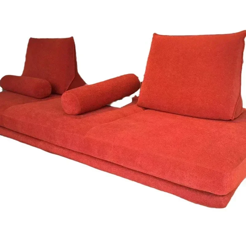Light luxury minimalist style without backrest creative straight row fabric sofa without armrests modern simple bedroom living