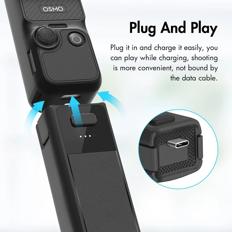 Handheld Power Bank For DJI Osmo Pocket 3 Hand Grip 2800Mah Battery Handle With Type-C Interface Battery Grip