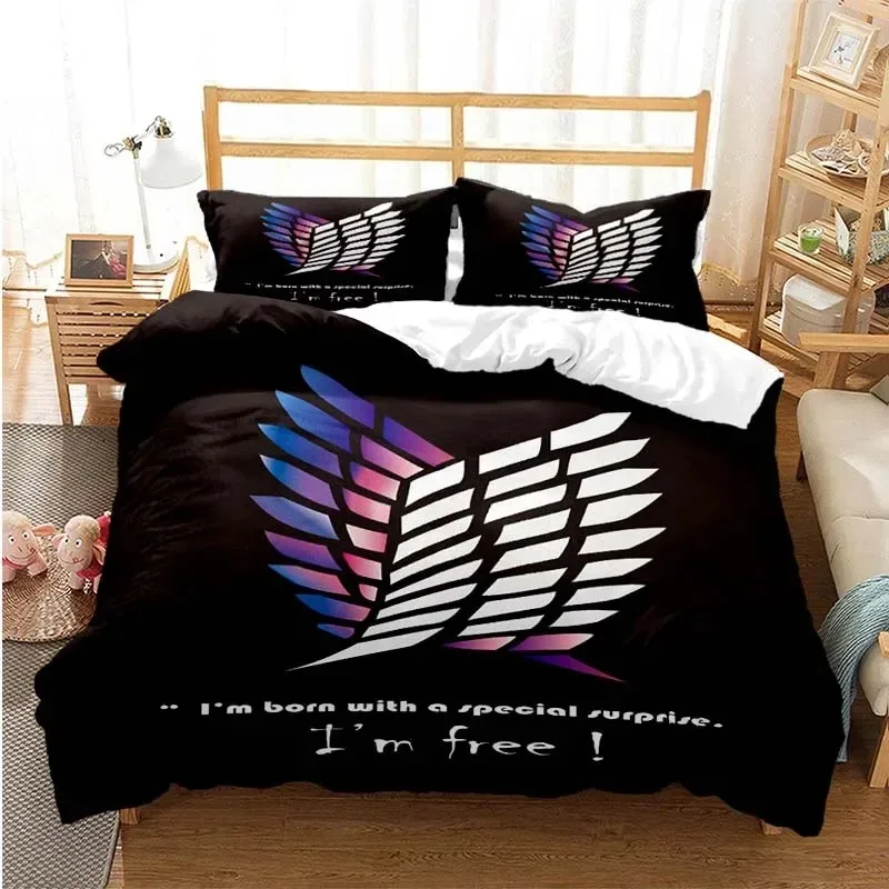 

Attack On Titan Duvet Cover Anime Cartoon Bedding Set Adult Boys Girls Bedroom Decoration Kids Gift Single Double King Size