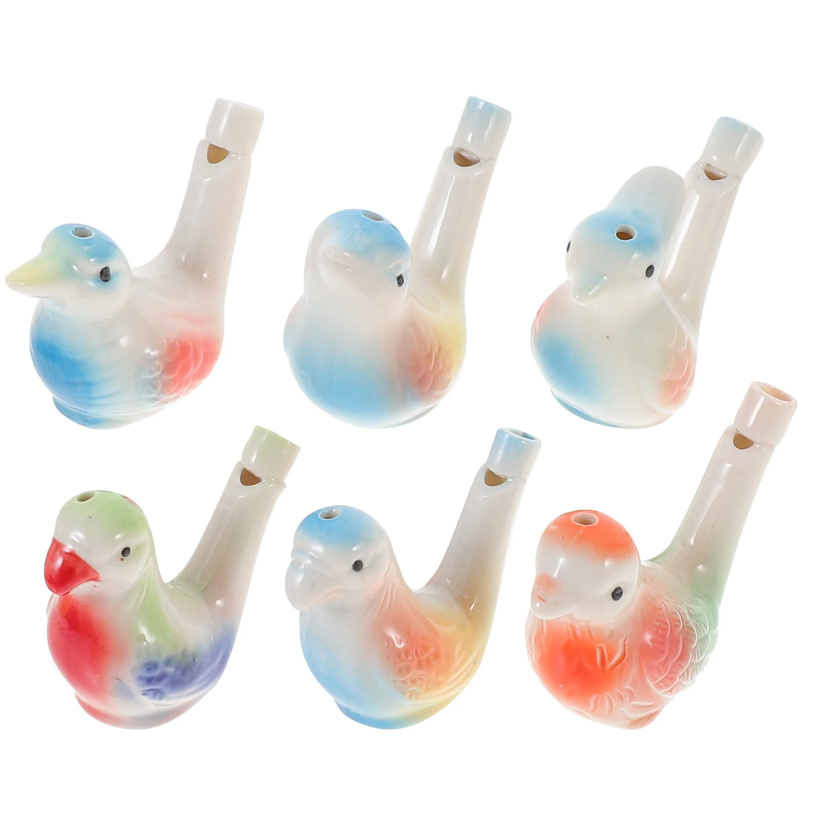 6 قطعة صفارات المياه السيراميك الطيور مضحك الاطفال الآلات الموسيقية التعلم المبكر الترفيه المياه صافرة Warbling صافرة #1