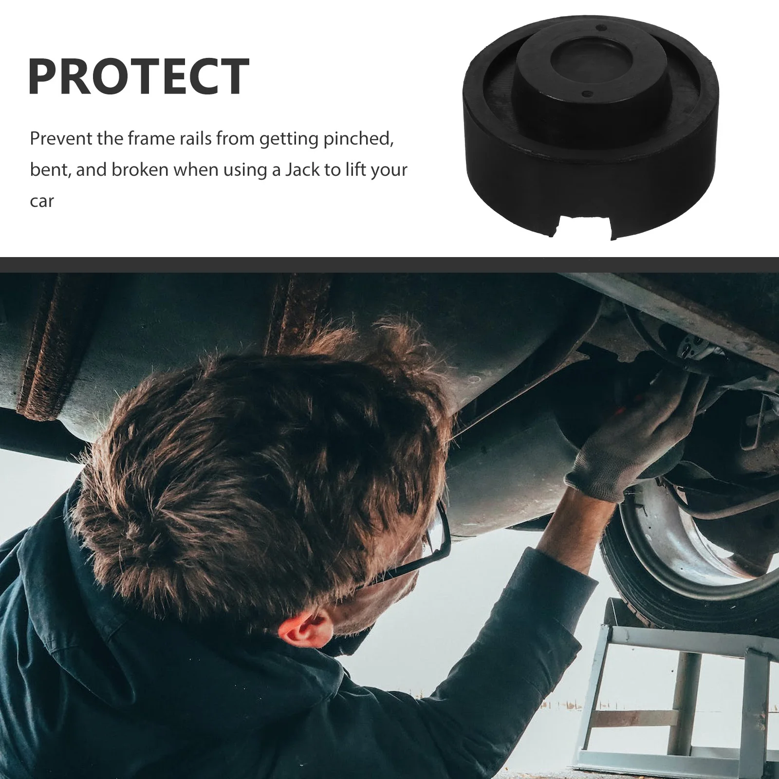 

Car Rubber Jack Pad Reinforced Universal Floor Jack Adapter for Pinch Weld Protection Fits Most Vehicles DIY Maintenance Tool