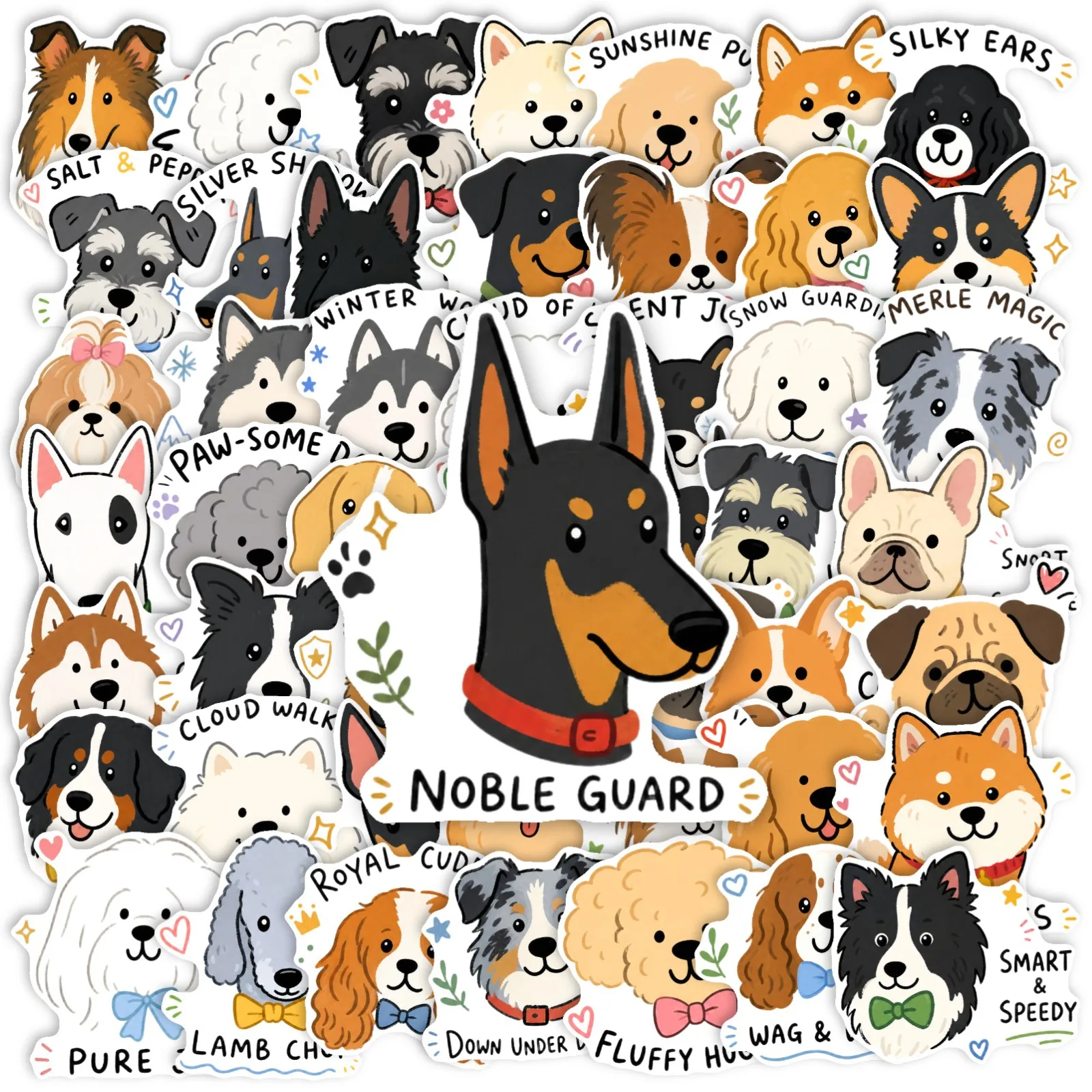 10/30/50PCS Cartoon Dog Stickers Doberman Corgi Husky Golden Retriever DIY Decor For Phone Laptop Luggage Graffiti Sticker Pack