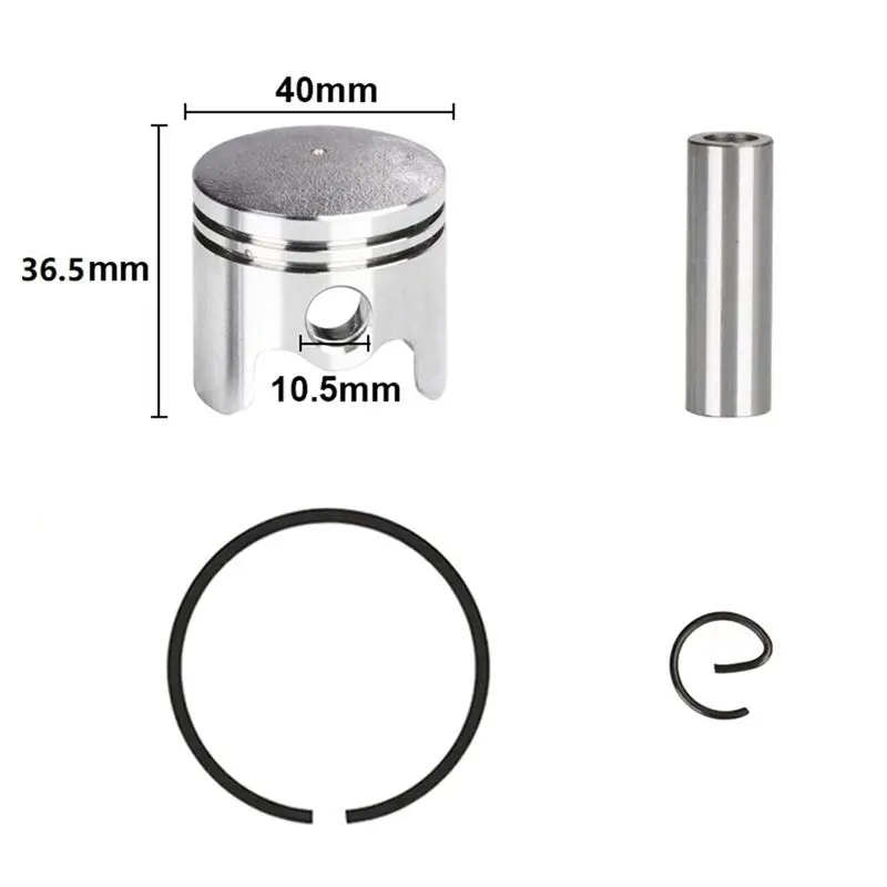 AEE4-1Set 40-5 Brush Cutter Piston Ring Pin Clip Spring Electric Mower Piston Kit Brush Cutter Spare Parts Aluminum