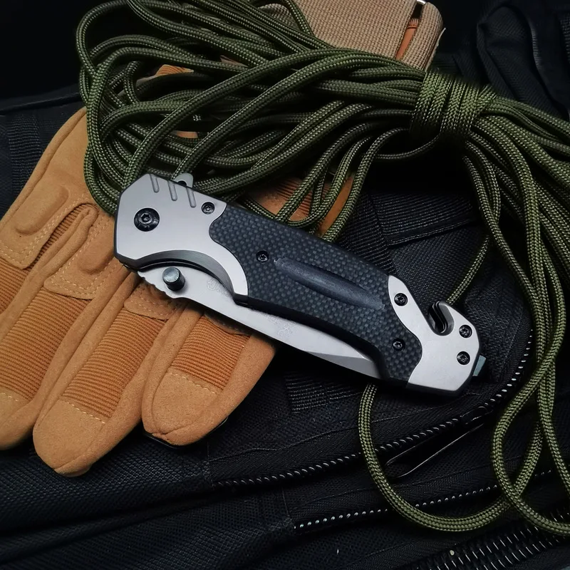Stainless Steel Folding Pocket Knife Tactical Survival Rescue Multifunction Utility Knife Self Defense Window Breaker