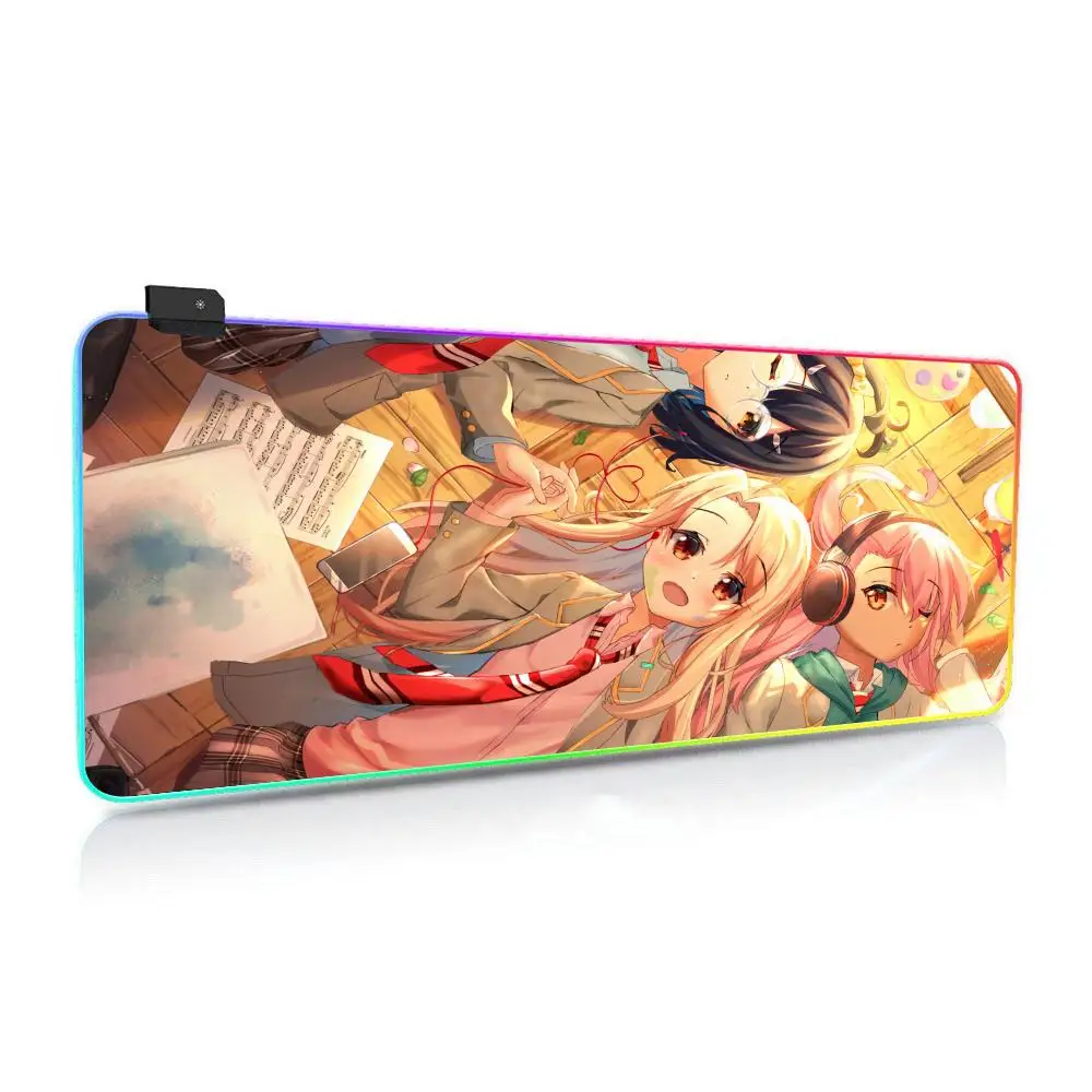 F-Fate K-Kaleid L-Liner Prisma Illya podkładka pod mysz świecąca podkładka pod mysz na biurko RGB komputer Laptop Anime klawiatura akcesoria na