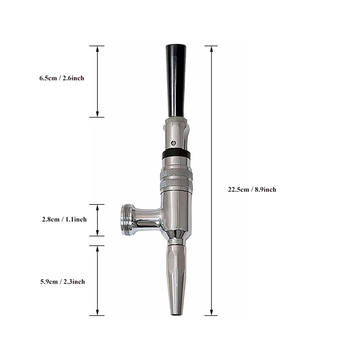 Nitro Tap Stout Faucet All Stainless Steel Nitrogen Draft Beer Tower Cold Brew Nitro Keg Draught Keg Tap 5/8\
