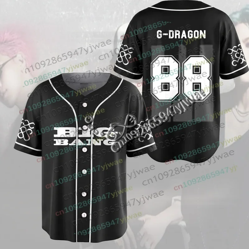 Hot Sale Bigbang 20th Anniversary Baseball Jersey Unisex Streetwear Gift For Fans Casual Sports Baseball Top Kpop G-DRAGON Gifts