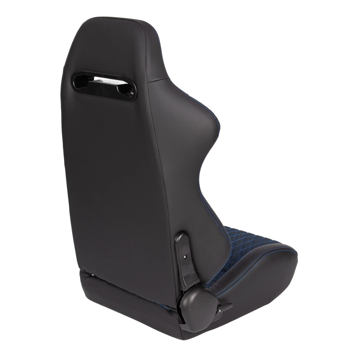 1035D 2PCS US Stock General Purpose PVC Leather with Blue Shiny Breathable Mesh Car Racing Seat