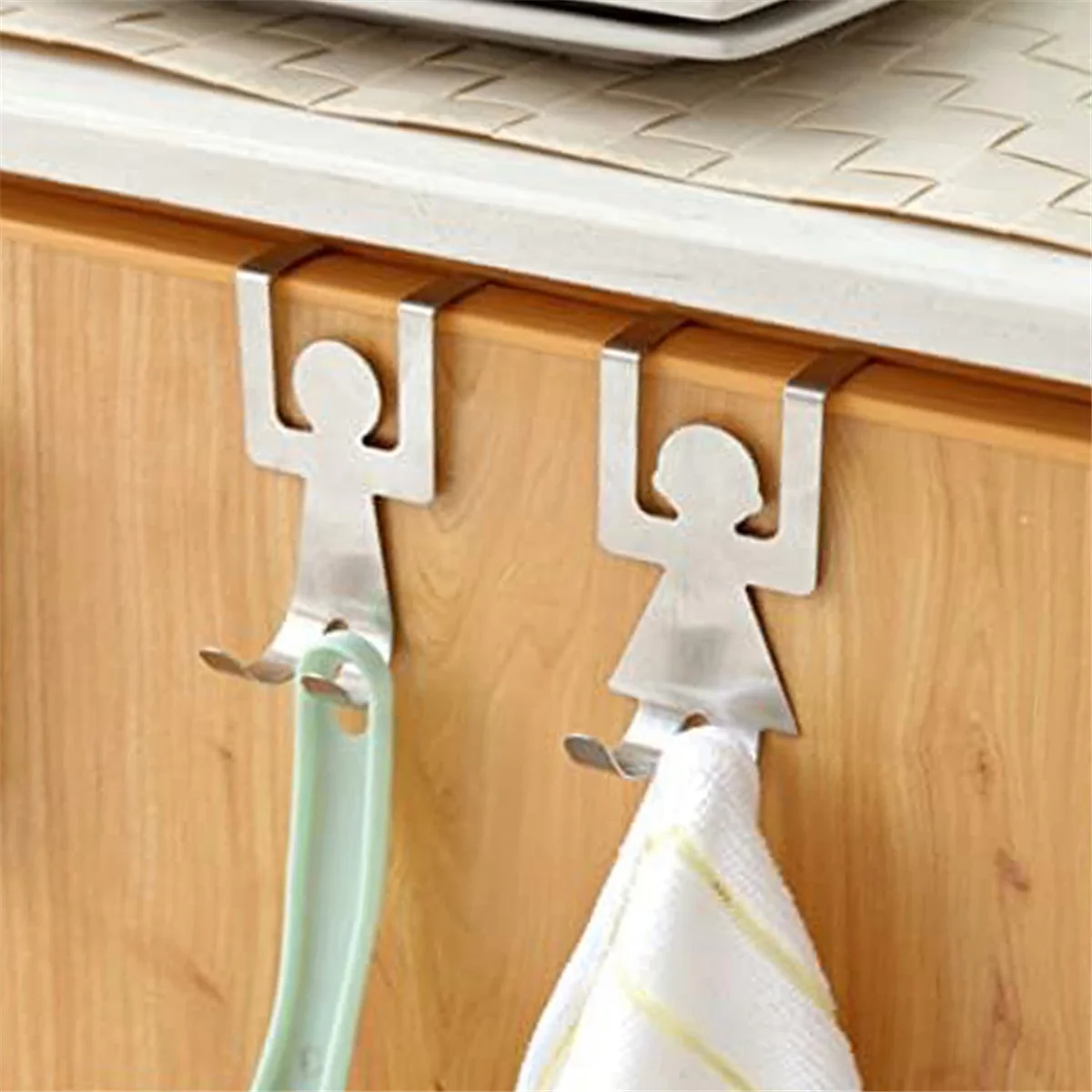 4Pcs Figure Hook Decorative Figurine Hook Door Rack Hanger over Door Double Hooks over the Door Clothes HangerJAS