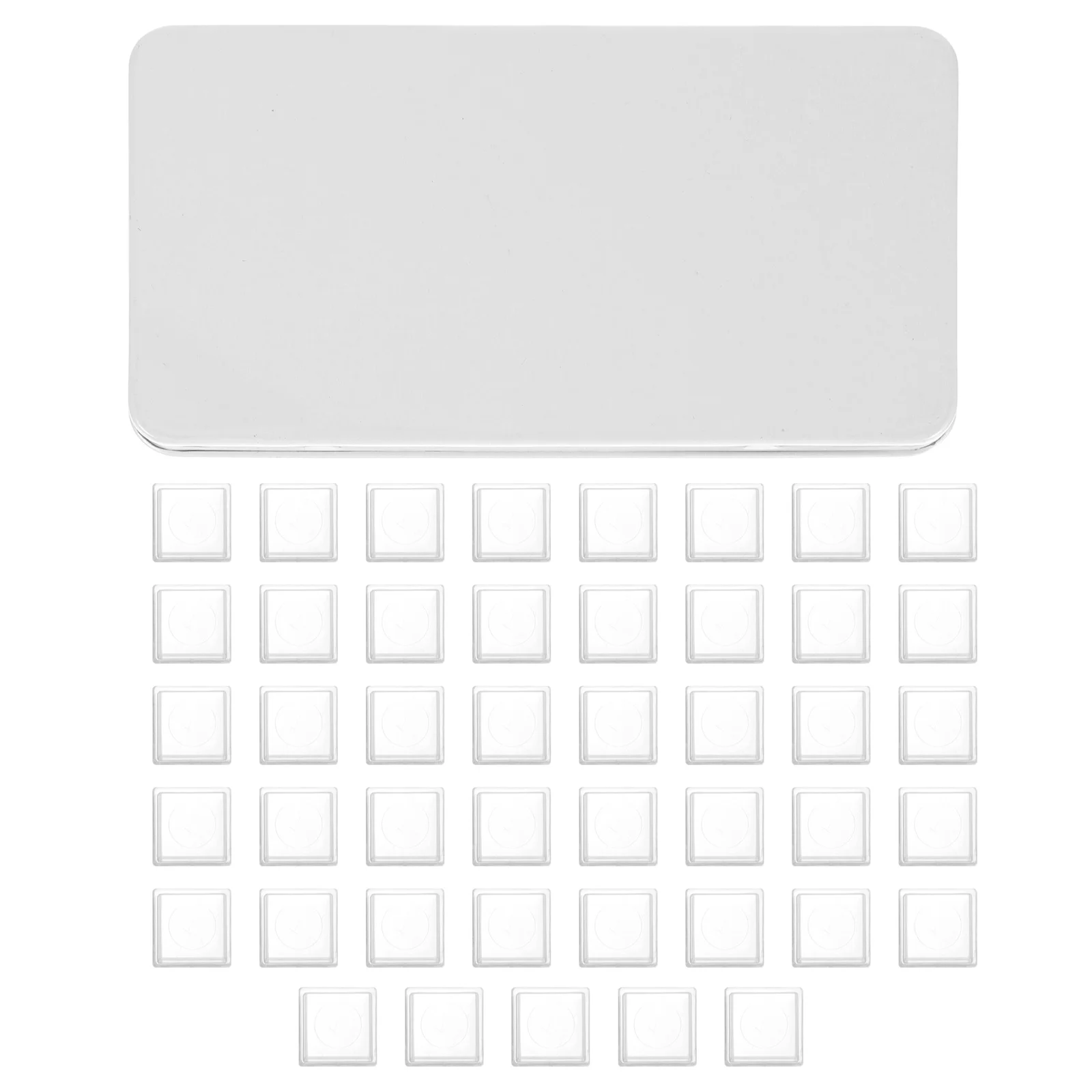 Watercolor Grid Empty Tin White Serving Tray Plastic Paint Pan Blank Palette Case for Artist Student