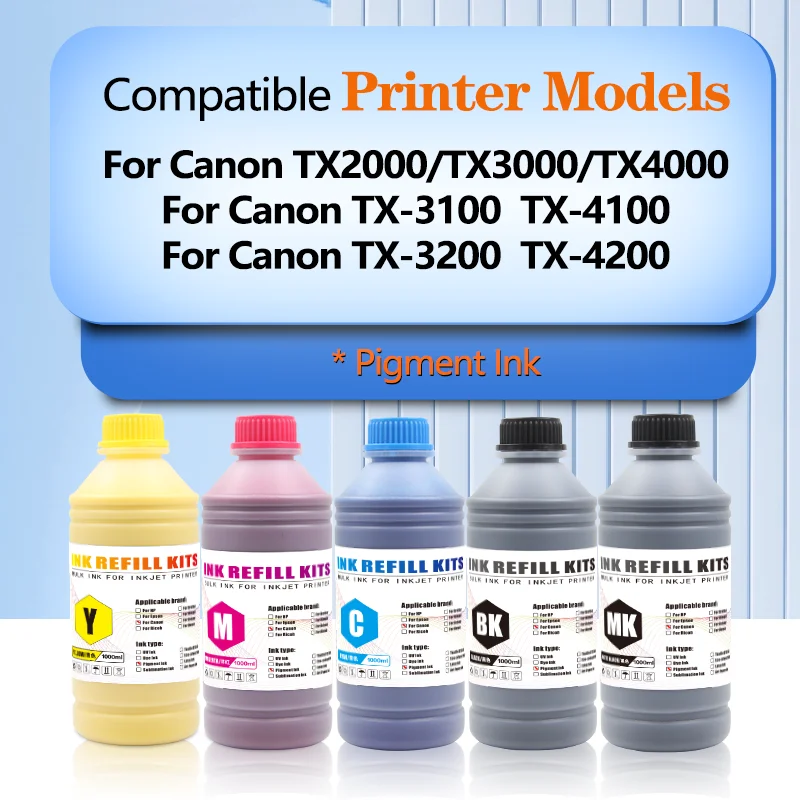 1000ml Bottle PFI-710 PFI-711 PFI710 Pigment Ink For Canon TX2000 TX3000 TX4000 TX3100 TX4100 TX-3200 TX-4200 Printer