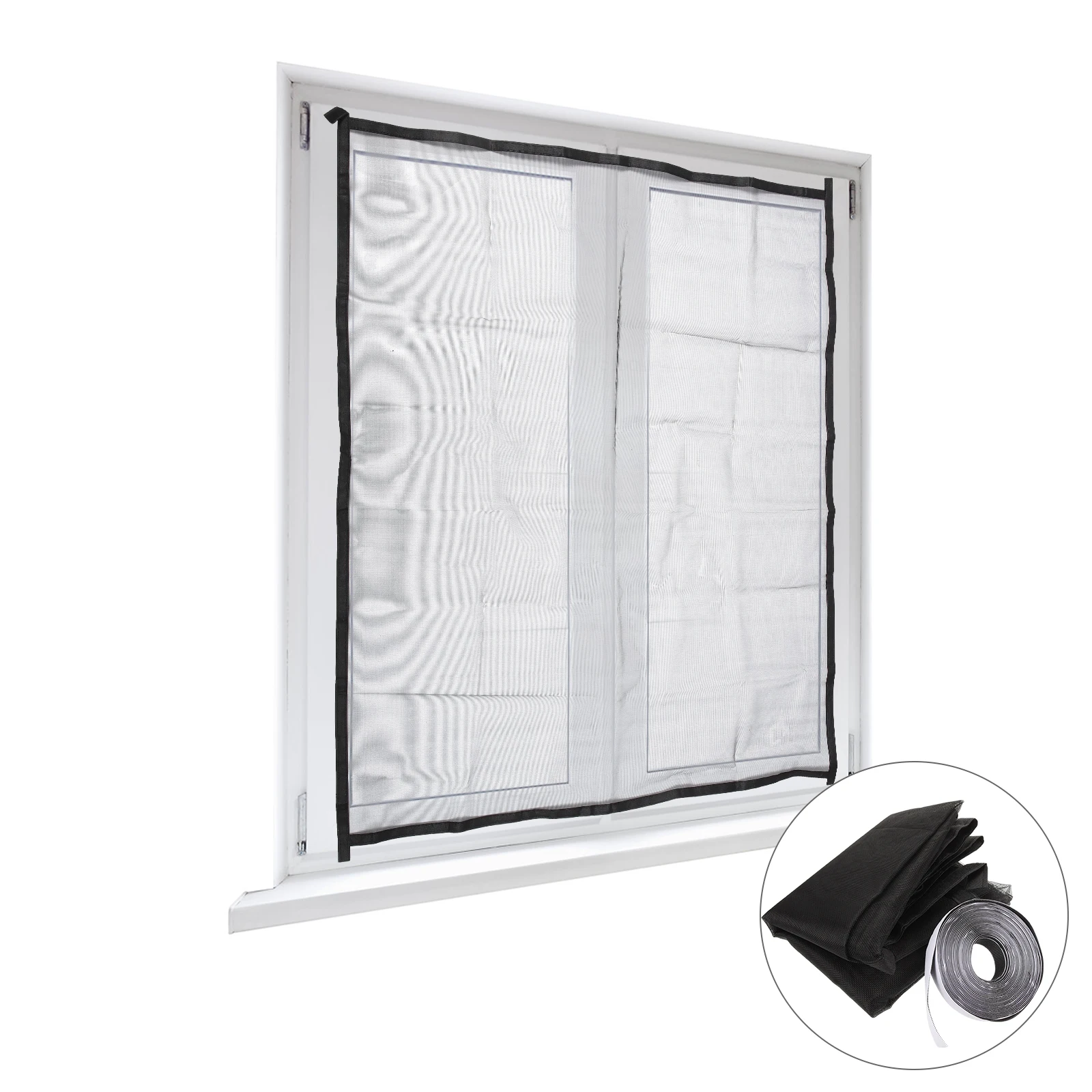 

1 комплект, самоклеящаяся москитная тонкая замена для раздвижных стеклянных окон, домашняя петля с крючком, крепежная сетка, муховая сетка для окон