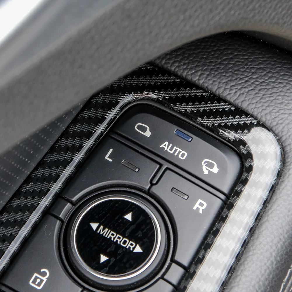 Carbon Fiber Window Lift Button Switch Cover Trim Interior Accessories For Genesis G80 DH 2015-2020 LHD Car Supplies