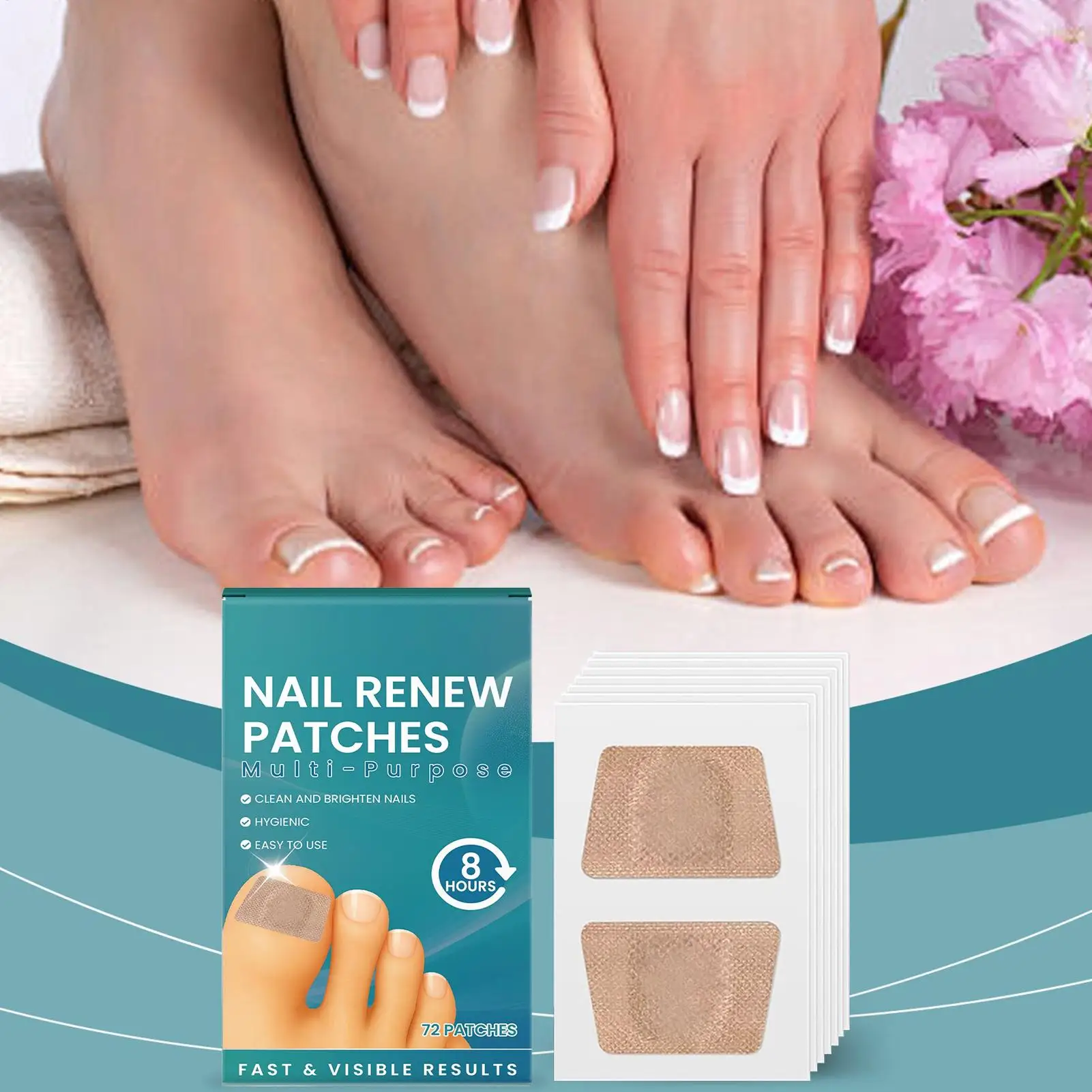 손톱 수리 패치 72피스 손상된 손톱 케어 패치 부러진 분할 자란 여성용 손톱 케어 스티커 강화