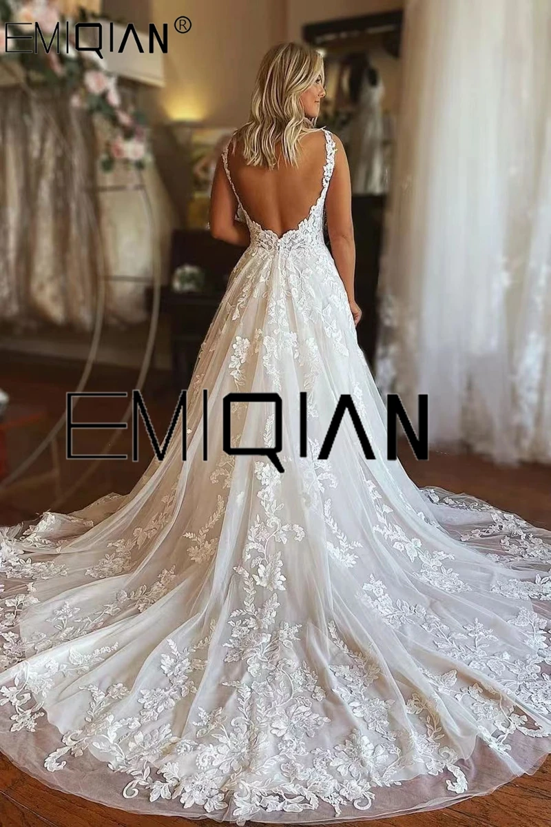 Robe de Soirée de Mariage Romantique en Dentelle pour Femme, Tenue de Patients Blanche, Style Boho, Dos aux, Longueur au Sol