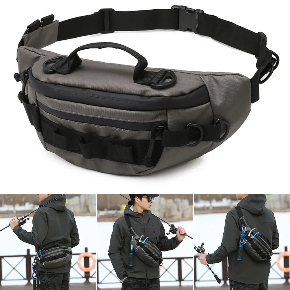 Men Tactical Fanny Pack Waterproof Hiking Phone Pouch Multifunctional Fishing Tackle  Anti-Theft  Travel Fishing