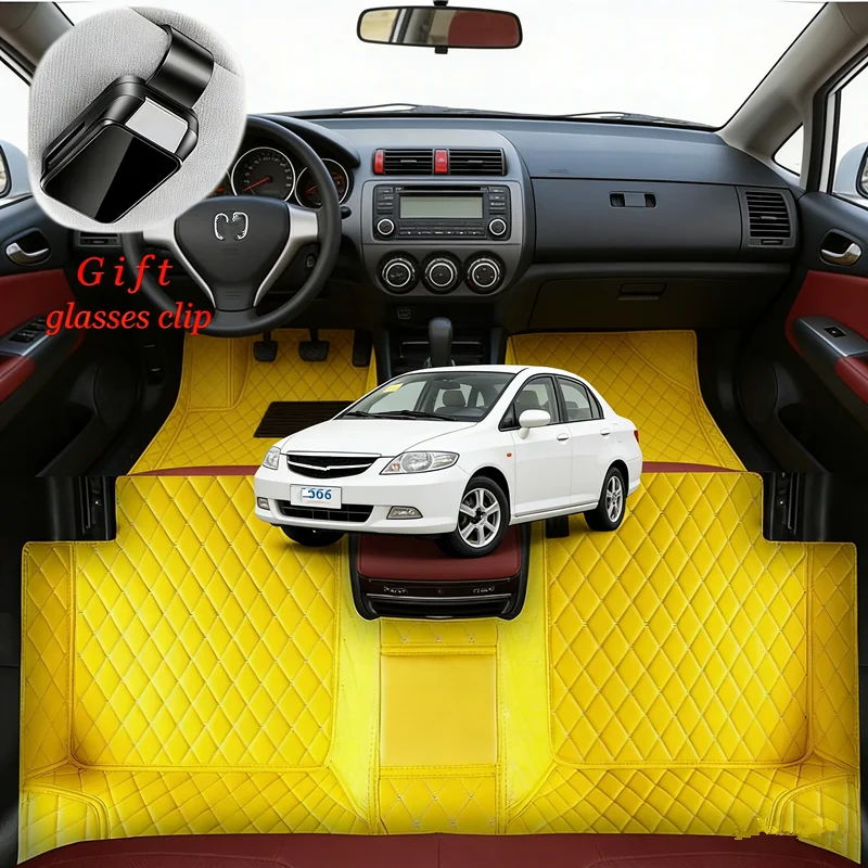 

Custom Luxury For Honda City/Fit/Everus S1 Saloon 2003-2008 Car Floor Mats Car accessories Carpets Covers Left /Right Hand Drive