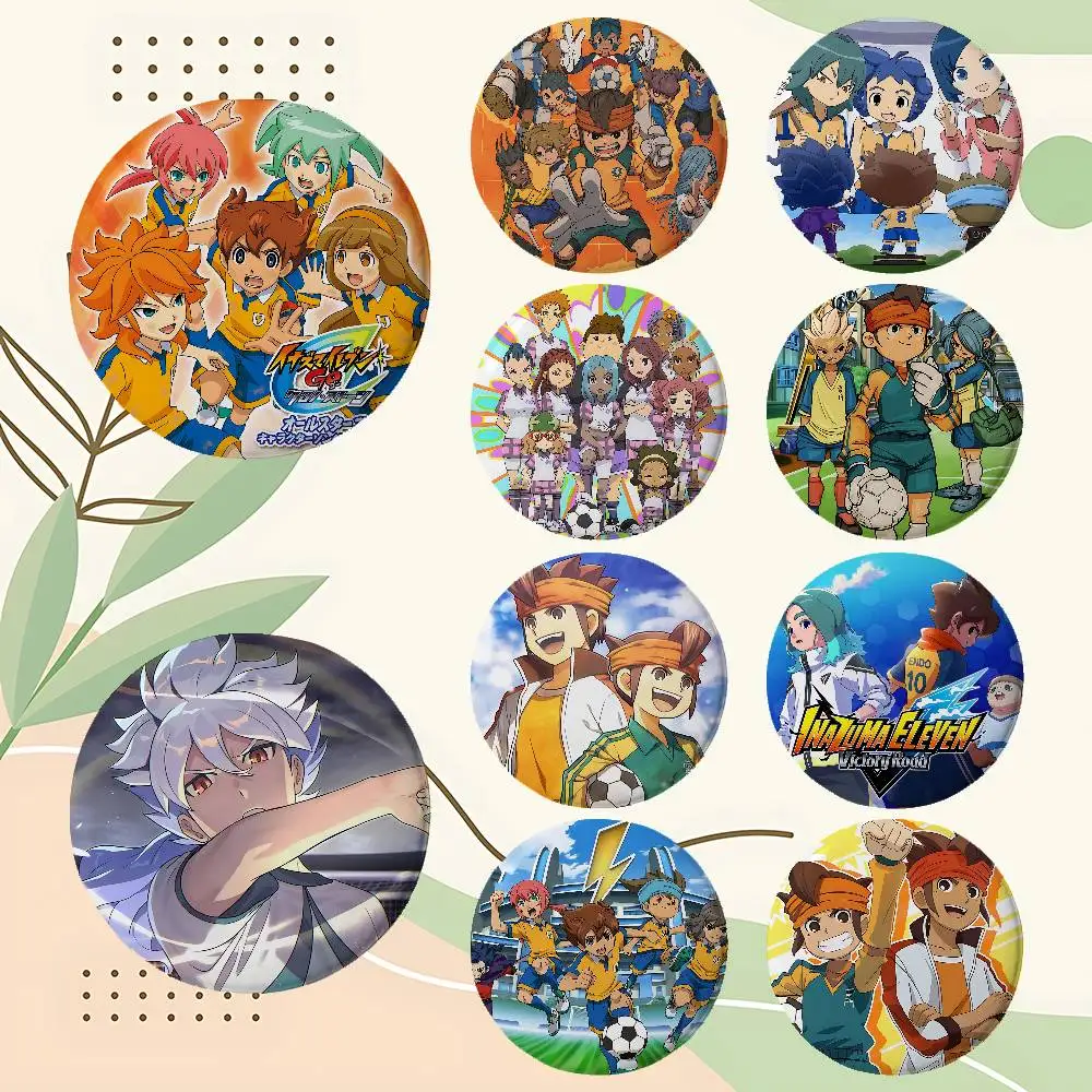 Cartoon I-Inazuma E-Eleven Brooches Stylish Ornament Pins Exquisite Round Badge Bag Accessories Jewelry Gifts
