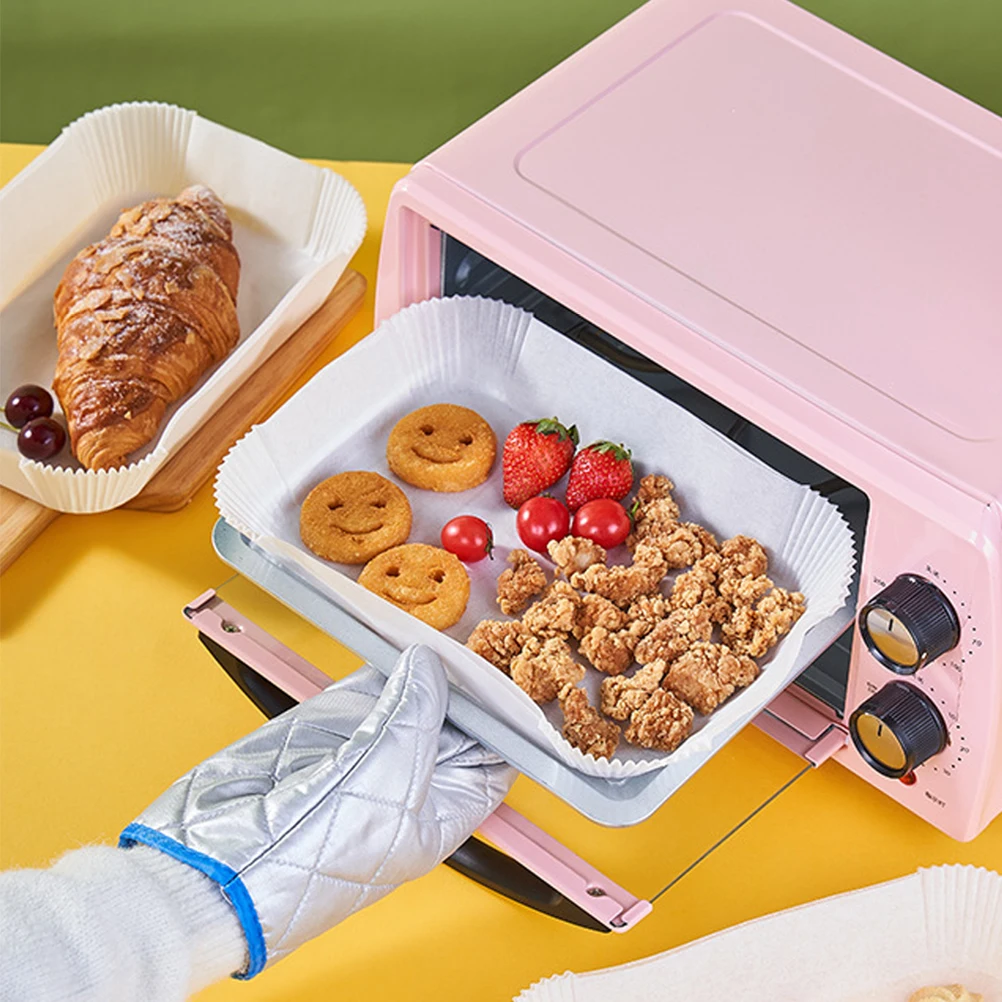 

50Pcs Air Fryer Disposable Parchment Paper Liner Non Stick Oil Proof Heat Resistant Baking Tray Liner for Cooking