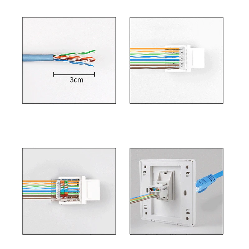 5PCS RJ45 Connector Information Socket Computer Outlet Cable Adapter Jack Tool-free CAT5E UTP Network Cable Adapter