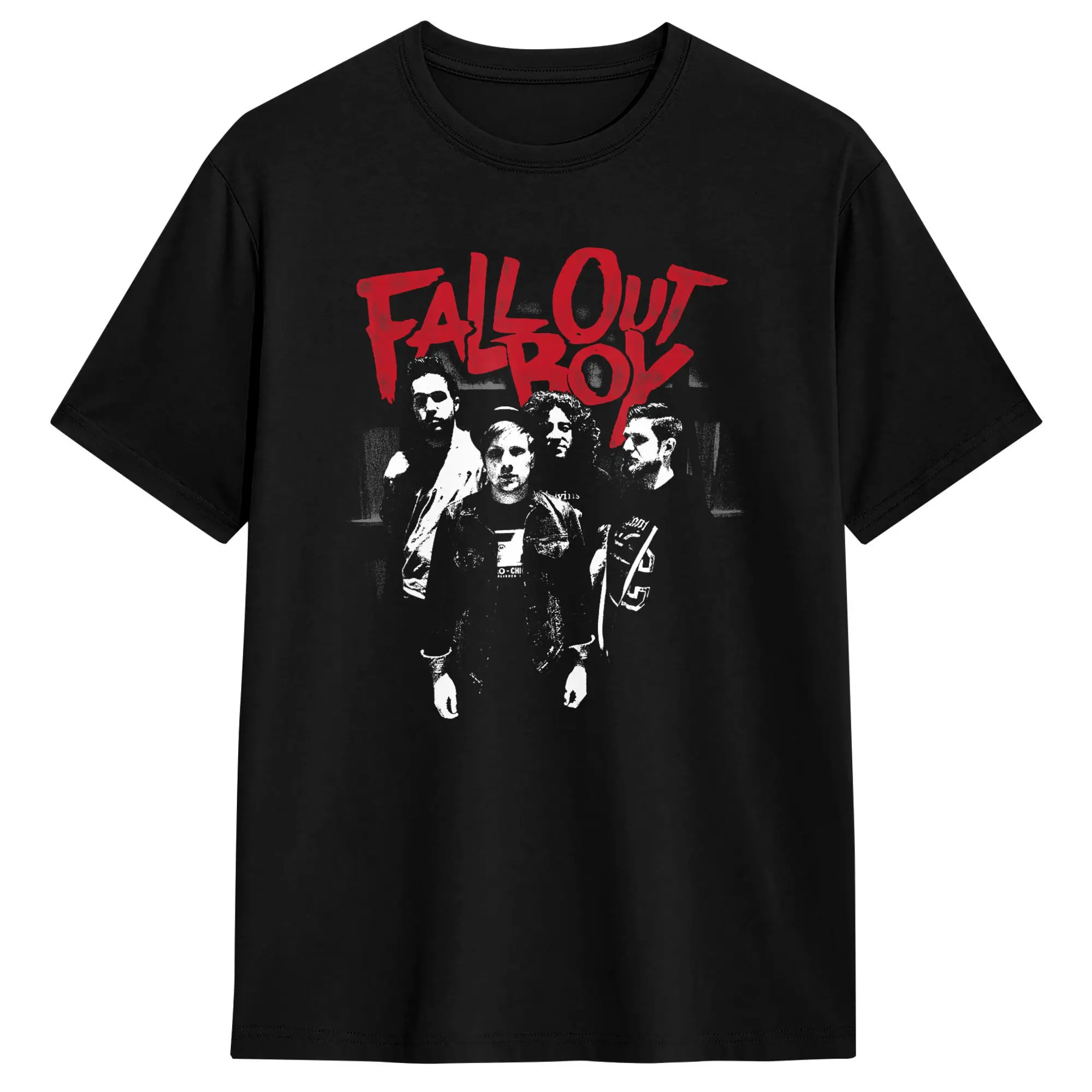 Fall Out Boy Punk Scratch Photo T Shirt  Hippie T Shirts Short-Sleeved Y2K Funny Tshirt Beach Cotton Oversize Top Tees