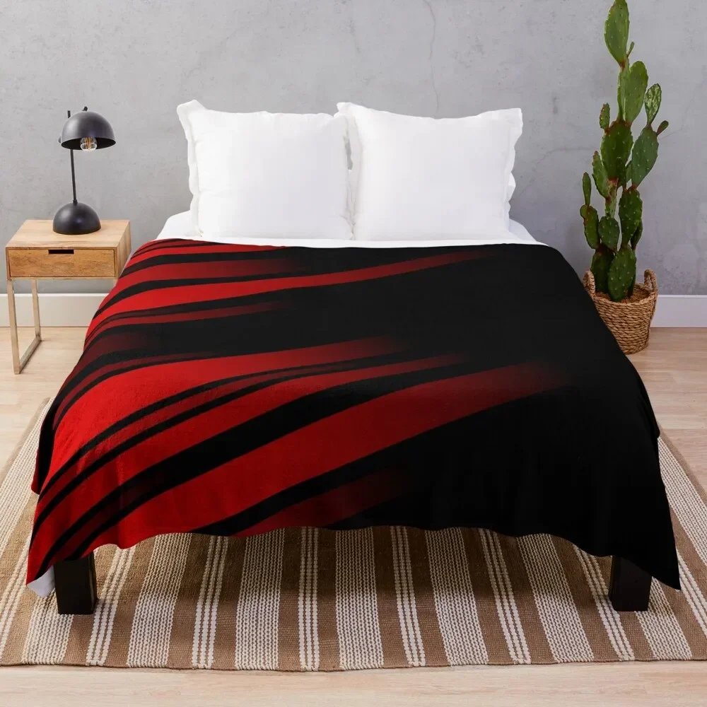 

Red and Black Stripes Minimal Design Throw Blanket blankets ands Sofa Quilt warm for winter Flannel anime Blankets