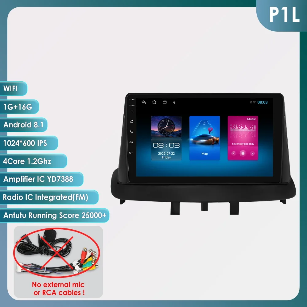 OSSURET Android Autoradio Speler voor Renault Megane 3 Fluence 2008-2014 Carplay Auto GPS 2 DIN Auto Multimedia door Snapdragon 6115