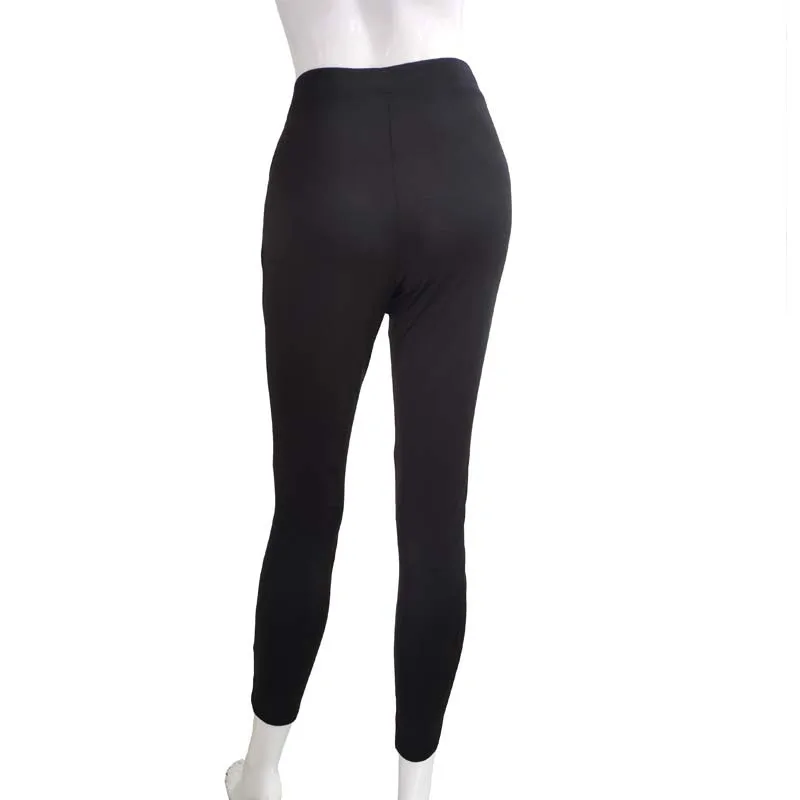 Frauen Schwarz Leggings Sexy Umreifung Strang Leer Seil Slim Fit Außen Tragen Hosen Mit Löcher Vorderes Lila Rot Große Größe vier – Detail 6