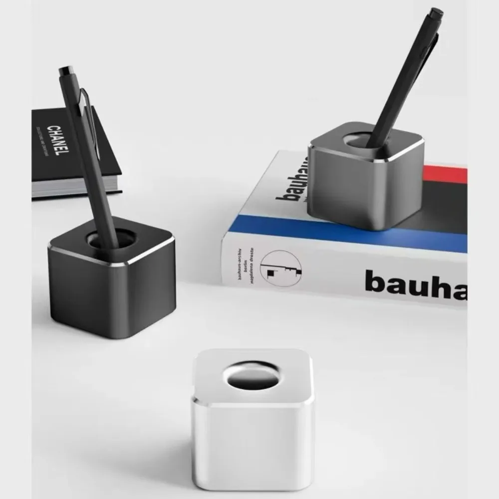 Tragbarer Metall-Stifthalter, Aluminium-Stifthalter mit rutschfester Unterlage – vielseitiger Schreibtisch-Organizer für Badezimmer und Bürobedarf. – Detail 1