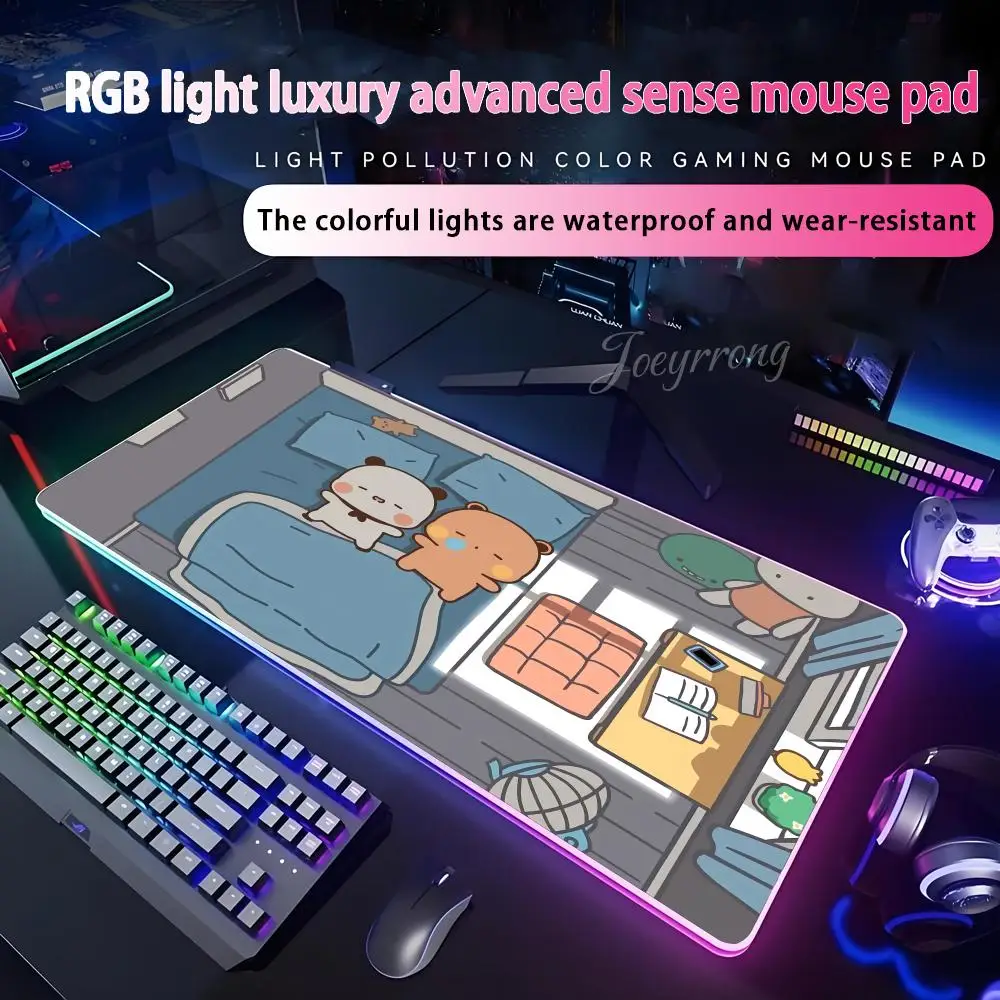 

Коврик для мыши BuDu RGB коврик для мыши расширенная игровая клавиатура семь цветов светодиодные коврики большой 1000x500 мм XXL геймер