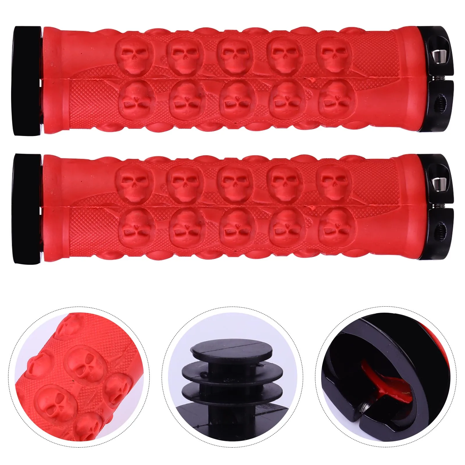 

2pcs Anti-slip Cycling Handlebar Grips Ergonomic Mountain Bar Covers Durable Comfort Install Tricycle Plugs for Road