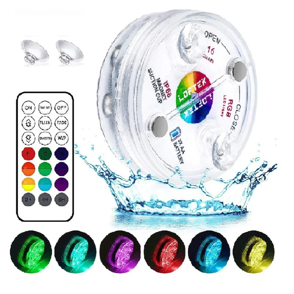 13 Beads Wireless RF Controle Remoto Piscina Luz IP68 Paisagem Jardim Iluminação Fonte Mergulho Sightseeing Luz Aquário Iluminação Vaso Iluminação