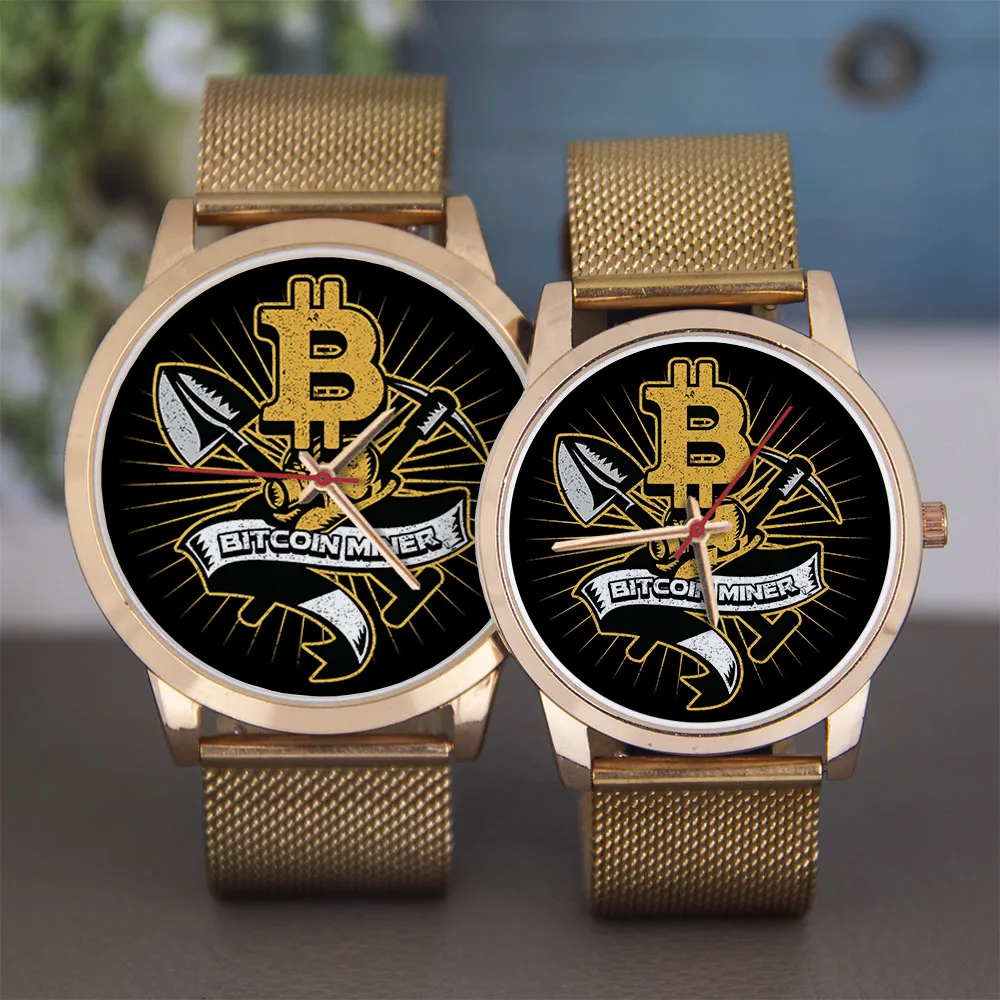 

Дизайн Bitcoin Miner, персонализированный циферблат, 45/38 мм, универсальные часы, черный, серебристый, розовое золото, подарок, сувенир, кожа, силикон