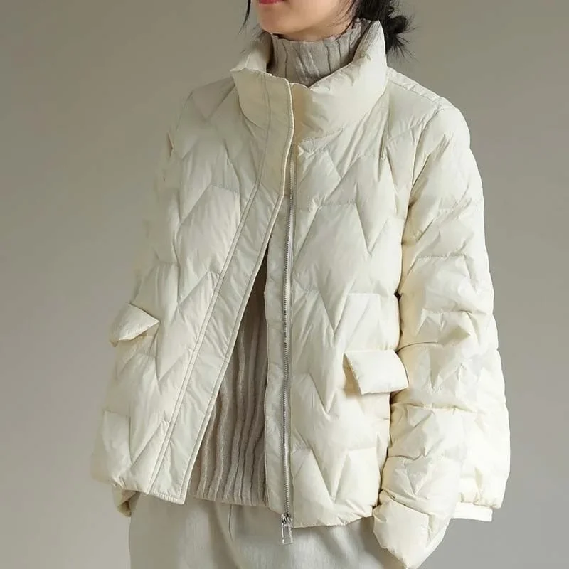 Nuovo stile versione coreana piumino d'anatra bianco stile corto piumino leggero allentato nuovo stile colletto alla coreana Little Fellow Fashion