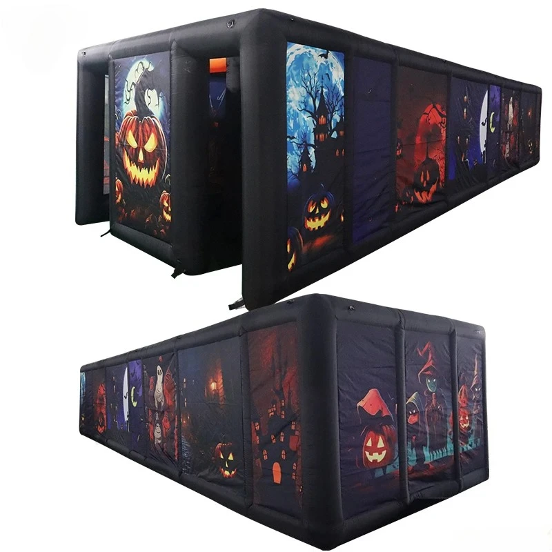 Custom Made 10x3m Inflatable Halloween Maze Scary Inflatable Haunted House Puzzle Game for Sale