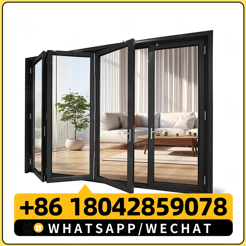 aluminium frame enkele glazen vouwdeur externe aluminium bi-fold vouwdeur