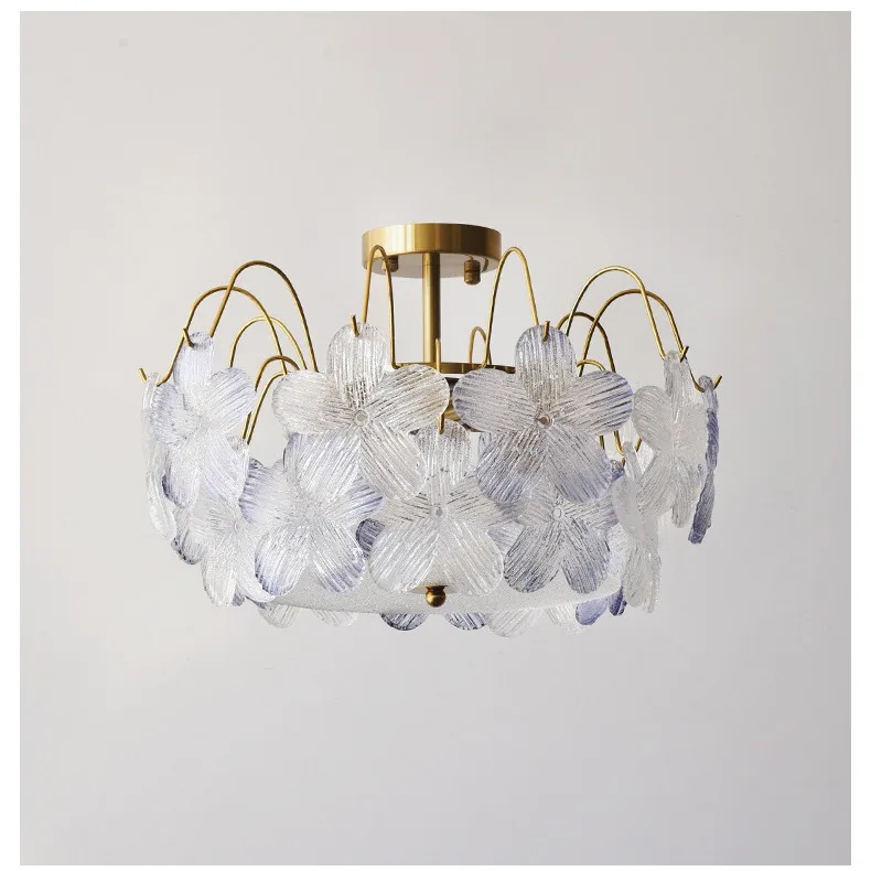 

French Romantic Flower Glass Chandelier for Master Bedroom Wedding Room Kids Princess Room