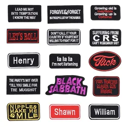Black White Red English Emblem Clothing Accessories Badge Sticker Embroidered Embroidery Sticker Iron-on Patches