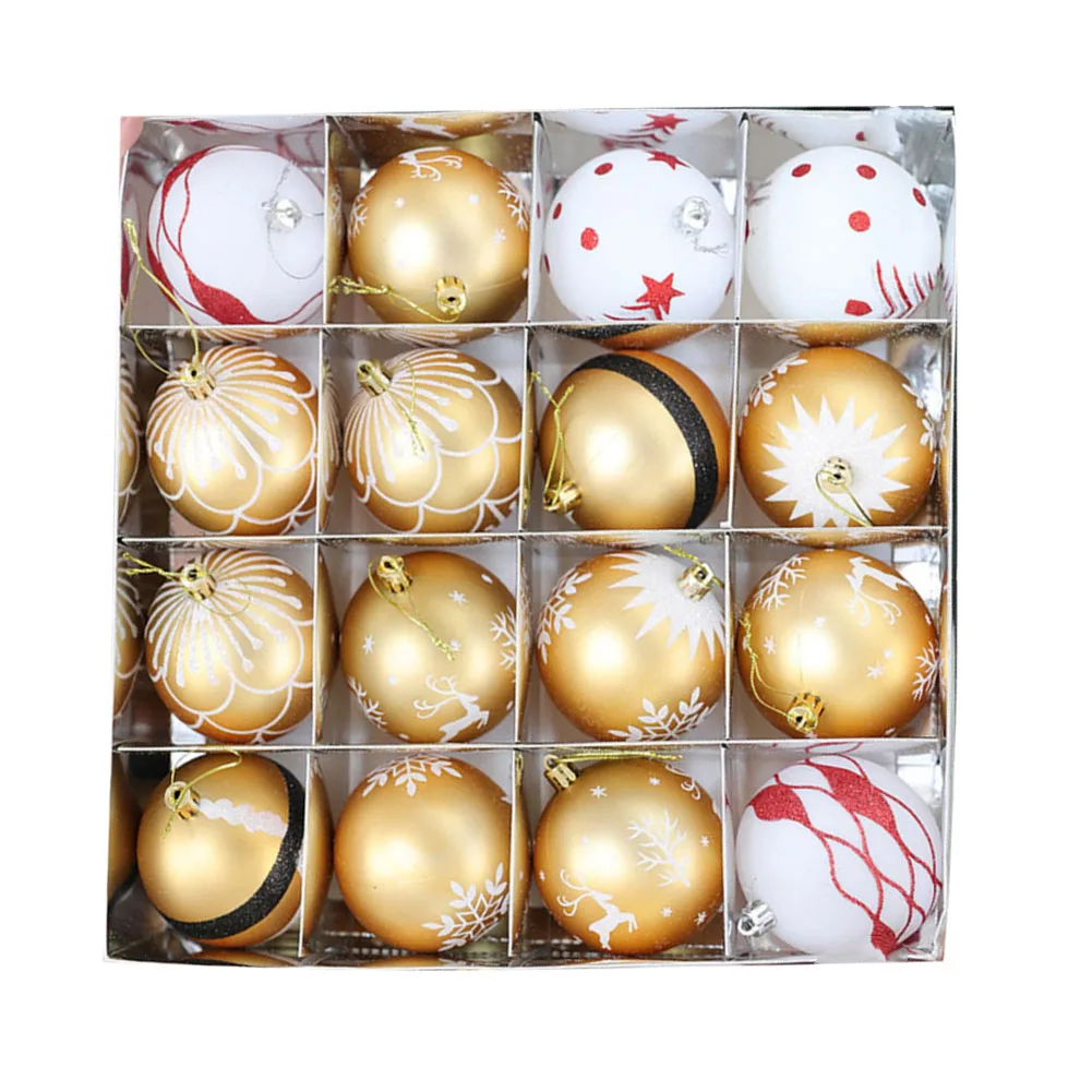 

Набор из 16 декоративных шаров для елки, 8 см, разноцветные, в коробке, для украшения дома на Рождество