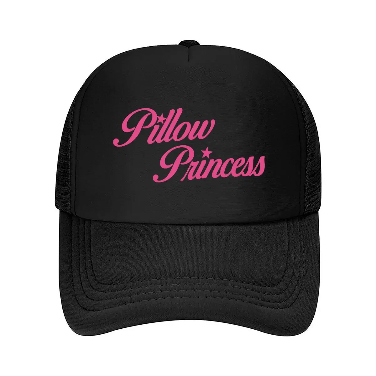 Pink Pillow Princess Script With Stars Mesh Baseball Cap Hip Hop