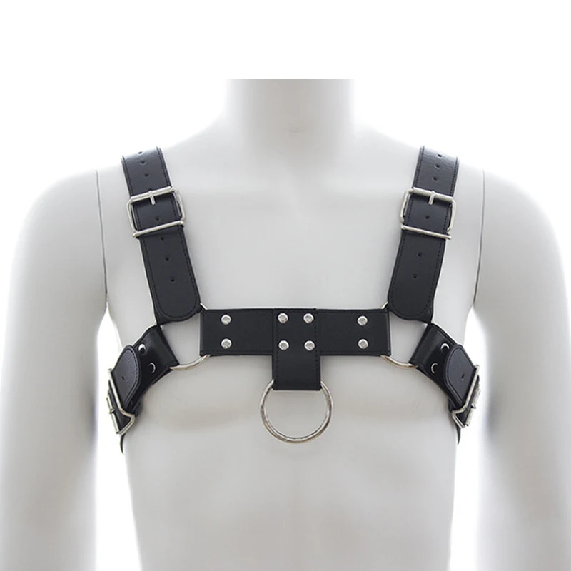 

Muscle Man Dj Ds Clubwear Black Adjustable Chest Strap Pole Dance Costume Male Nightclub Bar Party Dancing Accessories yj496